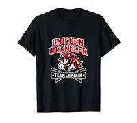 Unicorn Wrangler Team Captain Varsity Mascotte Logo Maglietta