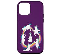 Unicorn Yoga Sun Salutation pone Rainbow Meme Custodia per iPhone 12 mini