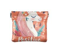 Unicorni Arancione Rimanere Positivo Delle Donne di Modo Della Borsa Della Moneta In Pelle Impermeabile Mini Sacchetto di Trucco per Gli Uomini Donne Viaggio