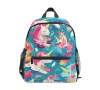 Unicorni Arcobaleni Rosa Magico Zaino per Bambini Zaino per Libri Mini Borsa a Tracolla con Fischietto per Viaggi Da 1 a 6 Anni