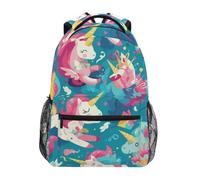 Unicorni Arcobaleni Rosa Magico Zaino Scolastico per Ragazzi Ragazze,Borse per Libri e Studenti Alla Moda