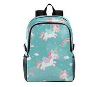 Unicorni Arcobaleni Stelle Blu Cielo Zaino Pieghevole Impermeabile e Leggero,Ideale per Escursioni Viaggi e Campeggio