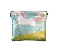 Unicorni che corrono nel prato moda donna piccola borsa in pelle cambio conveniente porta carte organizzatori di denaro per gli uomini donne viaggio monedero Chico para monedas
