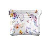 Unicorni del fumetto bianco delle donne di modo dell'unità di elaborazione della borsa della moneta del cuoio portatile Organizzazione sacchetti per gli uomini donne viaggio Mujer para monedas
