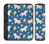 Unicorni Fiore Blu Navy 2 Pack auto Cintura di Sicurezza Copertura Più Comfort Guida per Camion Protector para cinturón de carro