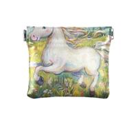 Unicorni In Esecuzione nel Prato di Modo Delle Donne Piccolo Cuoio Della Moneta Portafoglio Comodo Mini Sacchetto di Trucco per Gli Uomini Donne Viaggio Bolsa pequena para monedas