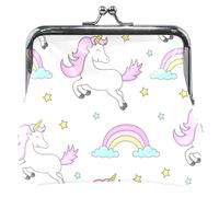 Unicorni magici bianchi da donna portamonete & sacchetti, Bacio Lock-Fibbia, Portafoglio per cambio carte per ragazze, unicorni magici, bianco, taglia unica, Unicorni magici, bianco, Taglia unica