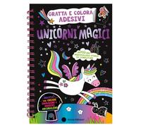 Unicorni magici. Gratta e colora adesivi. Ediz. a colori. Ediz. a spirale. Con matita di legno. Con Adesivi