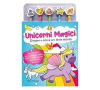 Unicorni magici. Libro da colorare. Ediz. illustrata. Con 5 gomme. Con 5 matite