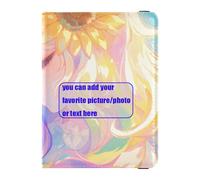 Unicorni magici Ragazza Girasole personalizzare In Pelle Porta Passaporto Custodia Portafoglio Passaporto Custodia Documenti Portafoglio Documenti Organizer Titolare Accessori Leggero, girasole