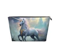 Unicorni On The Run Modello Donne Cosmetici Borsa In Pelle Borsa Portatile Grande Capacità Cerniera Borsa Da Viaggio Sacchetto di Immagazzinaggio, Oro, Taglia unica