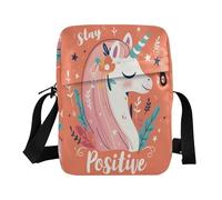 unicorni Orange Stay Positive messenger borse mens borsa a tracolla da donna borsa a tracolla tracolla regolabile per la scuola shopping