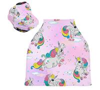 Unicorni Rosa Arcobaleno Magico Passeggino Tettoia Copri Seggiolino Copertura Infermieristica Auto per Bambini per L'Allattamento Al Seno Morbido Traspirante Elastica Tettuccio