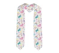Unicorni Rosa Laurea Scialle Stola Accademico Laureati Cerimonia Corale Sciarpa Scialle Classico Liscio Morbido, Angolo acuto, Taglia unica