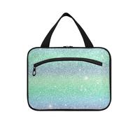 Unicorni Verde Gradiente Starry Glitter Hanging Kit per gli Uomini con Gancio Designer Compatto Grande Capacità Trucco Bag per Accessori Donne Toilet bolso para maquillaje de Mujer, Unicorni Verde