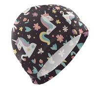 Unicorni Viola Fiore Nuotatori per Capelli Corti Calvi Cuffie da Nuoto Impermeabile per Le Donne Nuoto Protezione Dei Capelli e Riduzione Della Resistenza Gorro para Nadar Mujer