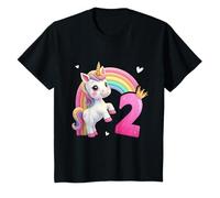 Unicorno 2° Compleanno Vestito per Ragazze - Cute Rainbow Girl Maglietta