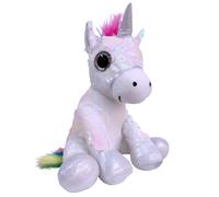 Unicorno 35cm seduto Peluche Paillettes Lustrini Reversibile Rosa Girabrilla
