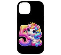 Unicorno 5° compleanno design per ragazze amanti degli unicorni Custodia per iPhone 14