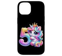 Unicorno 5° compleanno design per ragazze amanti degli unicorni Custodia per iPhone 14