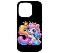 Unicorno 5° compleanno design per ragazze amanti degli unicorni Custodia per iPhone 14 Pro