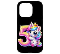 Unicorno 5° compleanno design per ragazze amanti degli unicorni Custodia per iPhone 15 Pro