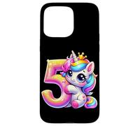 Unicorno 5° compleanno design per ragazze amanti degli unicorni Custodia per iPhone 15 Pro Max