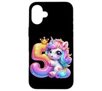 Unicorno 5° compleanno design per ragazze amanti degli unicorni Custodia per iPhone 16 Plus