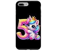Unicorno 5° compleanno design per ragazze amanti degli unicorni Custodia per iPhone 7 Plus/8 Plus
