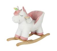 Unicorno a Dondolo Bianco, Morbido Peluche Cavalcabile per i Bambini Più Piccoli