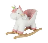 Unicorno a Dondolo Bianco, Morbido Peluche Cavalcabile per i Bambini Più Piccoli