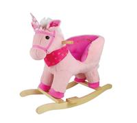 Sport One – Unicorno a dondolo – con suoni, peluche e legno – Rosa – 10+ mesi