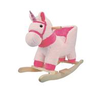 Unicorno a Dondolo Rosa, Morbido Peluche Cavalcabile per i Bambini Più Piccoli