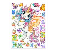Unicorno Adesivi Fosforescenti, Adesivi da Parete Fluorescenti Unicorno, Luminoso Farfalle Murali Adesivi, Sfondo per Camera da Letto e Soggiorno Delle Ragazze Decorazione Adesivi