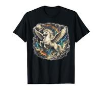 Unicorno Alato Pegasus Fantasy Celeste Galaxy Mitico Maglietta