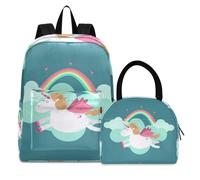 Unicorno Arcobaleno Arte Zaini Studenti Borsa per il Pranzo al Sacco Set Scolastico Zaino Borsa per il Pranzo per Bambini Ragazzi