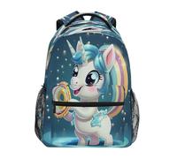 Unicorno Arcobaleno Carino Zaino Scolastico per Ragazzi Ragazze,Borse per Libri e Studenti Alla Moda