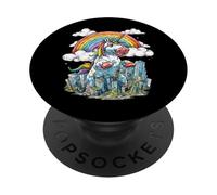 Unicorno Arcobaleno Kaiju Mostro Giapponese Carino Kawai PopSockets PopGrip Adesivo