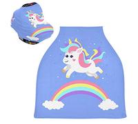 Unicorno Arcobaleno Passeggino Tettoia Copri Seggiolino Copertura Infermieristica Auto per Bambini per L'Allattamento Al Seno Morbido Traspirante Elastica Tettuccio