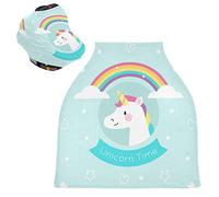 Unicorno Arcobaleno Passeggino Tettoia Copri Seggiolino Copertura Infermieristica Auto per Bambini per L'Allattamento Al Seno Morbido Traspirante Elastica Tettuccio