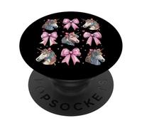 Unicorno Arcobaleno Ragazza Coquette Bow Pink Mom PopSockets PopGrip Adesivo