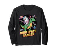 Unicorno Astronauta Cavalcando T Rex Dinosauro nello Spazio Dino Maglia a Manica