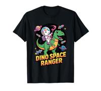 Unicorno Astronauta Cavalcando T Rex Dinosauro nello Spazio Dino Maglietta