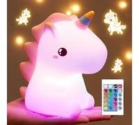 Unicorno Bambina Regalo Battesimo Bambina,16 Colori+Telecomando+Dimmerabile+12 ORE Luce Notturna Bambini, Morbida Luce Allattamento Notte, Lucina Notte Bambini Cameretta Bimba Regalo Bimba 1-10 Anno