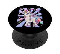 Unicorno bambino unicorno favoloso fiaba retrò cavallo anni '60 PopSockets PopGrip Adesivo