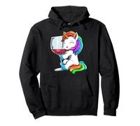 Unicorno Bevente di Vino Carino per Le Donne Dell'addio al Felpa con Cappuccio