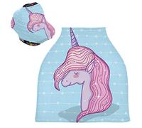 Unicorno Blu Cavallo Rosa Passeggino Tettoia Copri Seggiolino Copertura Infermieristica Auto per Bambini per L'Allattamento Al Seno Morbido Traspirante Elastica Tettuccio