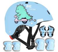 Unicorno Casco Bici per Bambini Protezioni Set Casco Regolabile con Ginocchiere Gomitiere e Polsiere per Roller Skateboard Bici Ciclismo Scooter 48-56 cm Adatto a bambini 3-12 anni