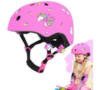 Unicorno Casco per Bambini Bicicletta Regolabile Casco Protettivo per Ragazza Monopattini Skateboard Ciclismo Pattini