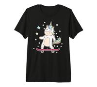Unicorno Cavallo sullo Skateboard Maglietta Premium